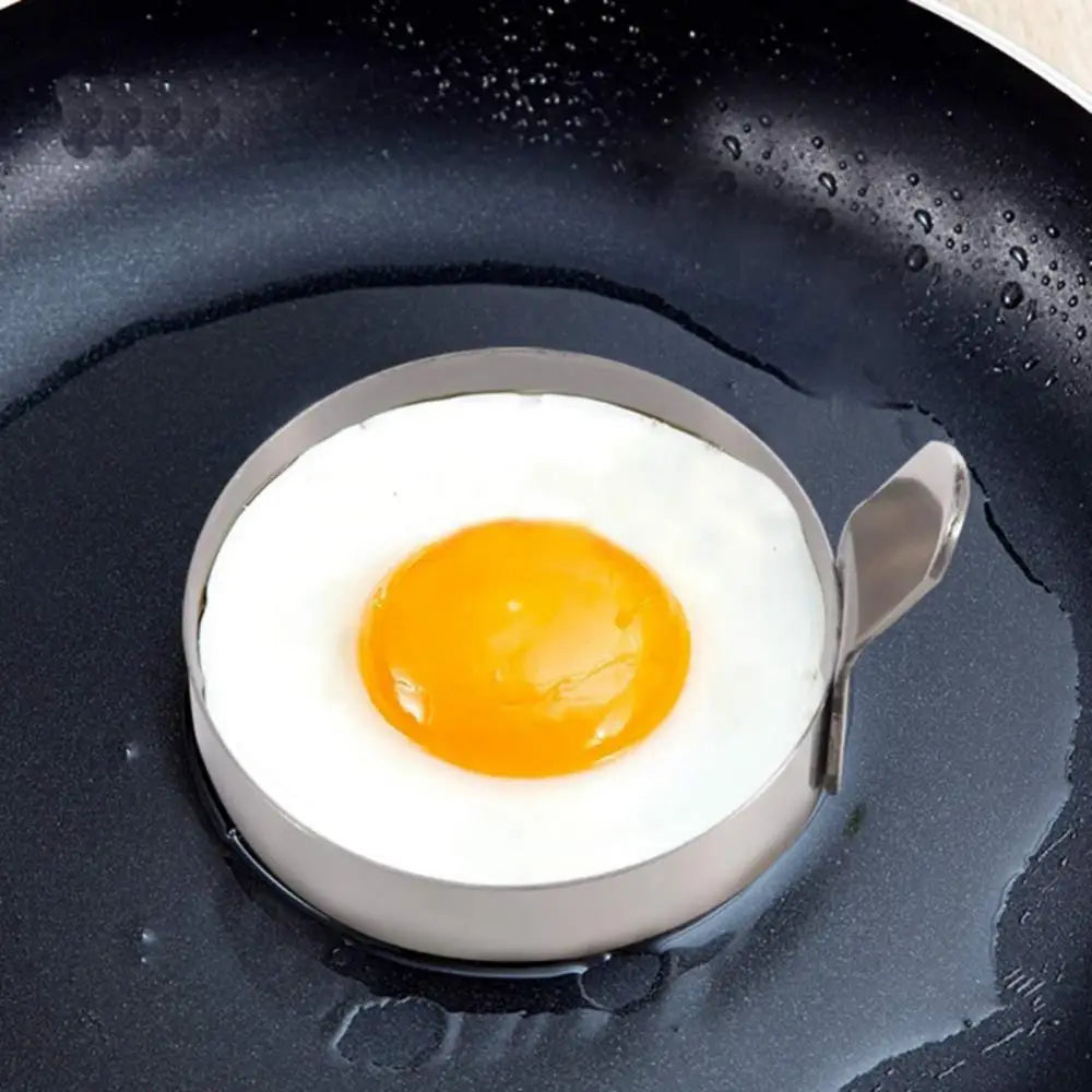 2Pcs Thickened 304 Stainless Steel Round Fried Eggs Mold with Handle Pancake Forming Mould Omelet Rings Kitchen Cooking Tools