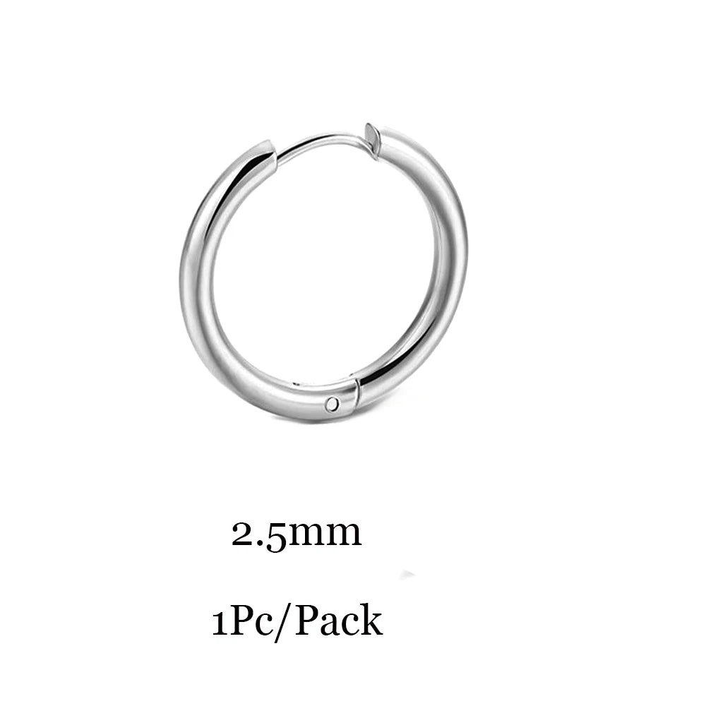 Minimalist Stainless Steel Huggie Hoop Earrings For Women Men Gold Color Tiny Round Circle Earring Punk Rock Statement Jewelry