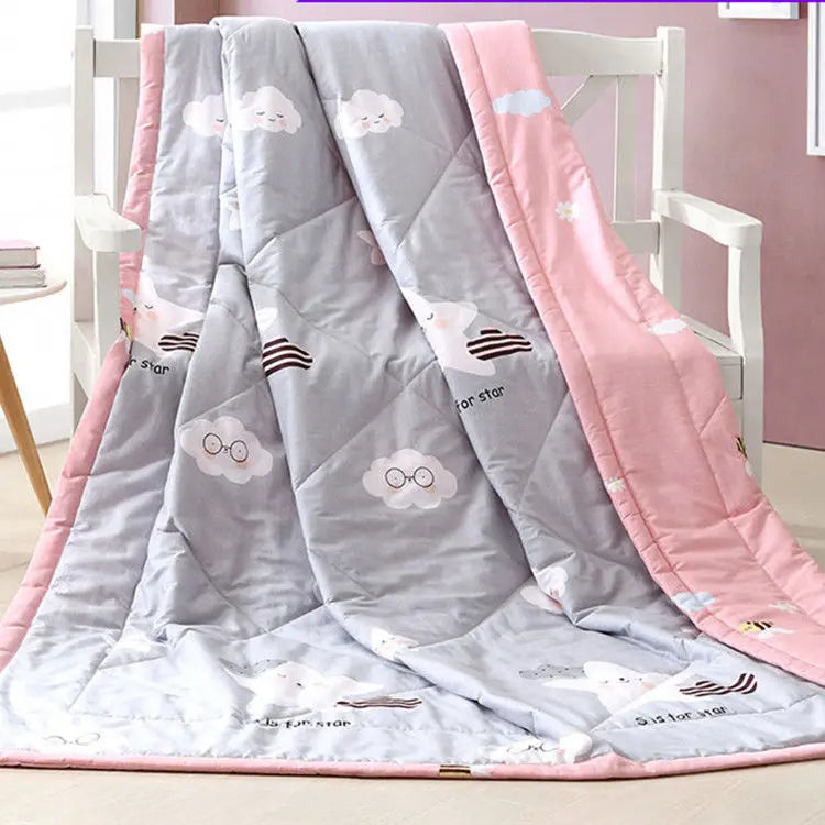 Bedroom Summer Bedspread Duvets Quilt Comforter Filling Bedclothes Super Soft Print Double Sided Design Modern Lightweight Queen