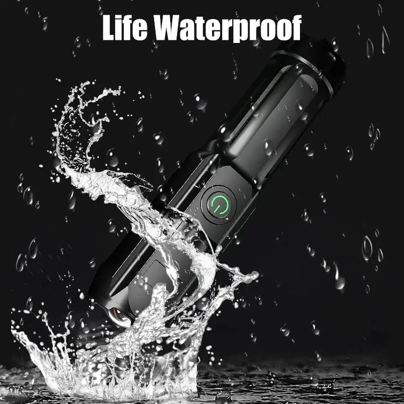 High Strong Flash Light Portable Rechargeable Spotlights High Power LED Flashlight Camping Ultra Powerful Flashlight Lamp Work