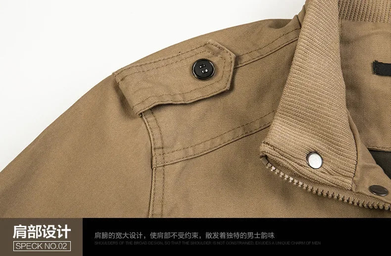 Men's Jackets and Overcoats Military Bomber Jackets Men's Casual Cotton Men's Slim-fit Aviator Jackets Sizes M -6 XL