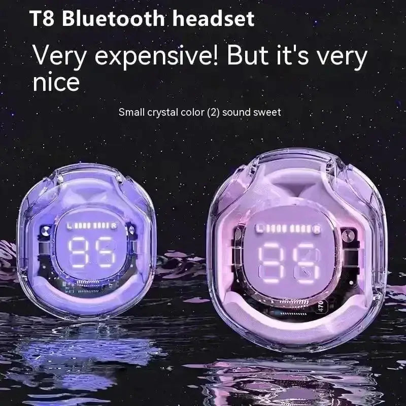 Original T2 TWS Wireless Headphones Bluetooth 5.3 Headset ENC LED Power Digital Display Stereo Sound Earphones for Sport Earbuds