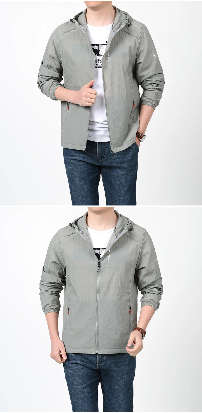 2023 Quick Dry Lightweight Jacket Men Summer Camping Fishing Sun Protection Jacket Ultra Light Hooded Casual Outwear Skin Coats