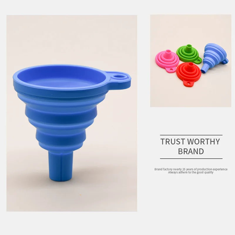Kitchen Funnel Set Gadget Accessories Foldable Silicone Foldable Funnel for Filling Water Bottles With Liquid Transfer