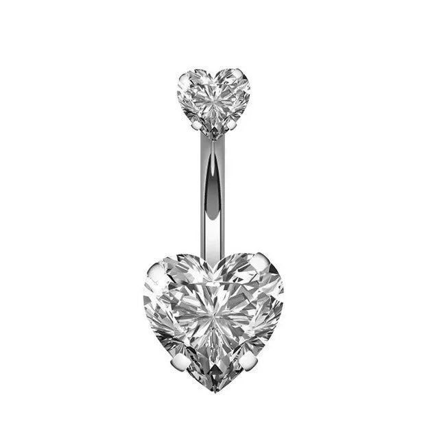 Snake Belly Button Ring Dangle Navel Piercing Ring Heart Belly Ring Zircon Navel Rings Body Piercing Jewelry Umbilical Pircing