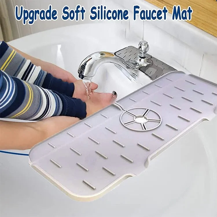 Almohadilla absorbente de silicona para grifo de cocina, repisa, fregadero, protector de salpicaduras, tapete de drenaje para baño, accesorios