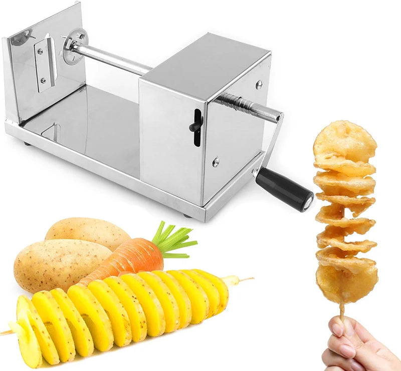 Potato cutter Tornado semi-automatic stretching spiral thick stainless steel, manual slicer French fry machine vegetable cutter