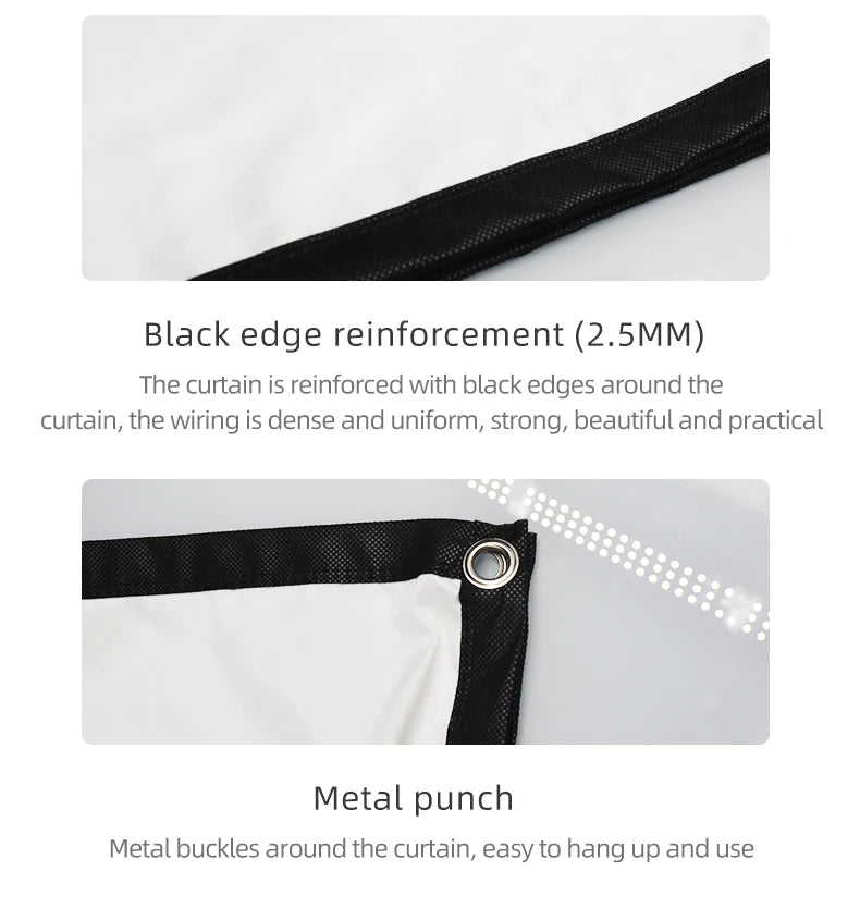 60-200 Inch Portable Foldable Projector Screen High Density White Less Creases Soft Projection Screen 16:9 Indoor Outdoor