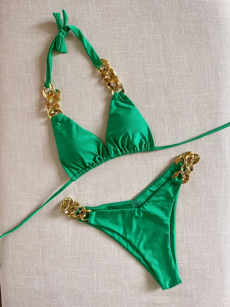 RUOTONGSEPT New Sexy Bikini 2023 Triangle Bathing Suit for Women Brazilian Bikini Set 2-piece Halter Swimwear Push Up Swimsuit
