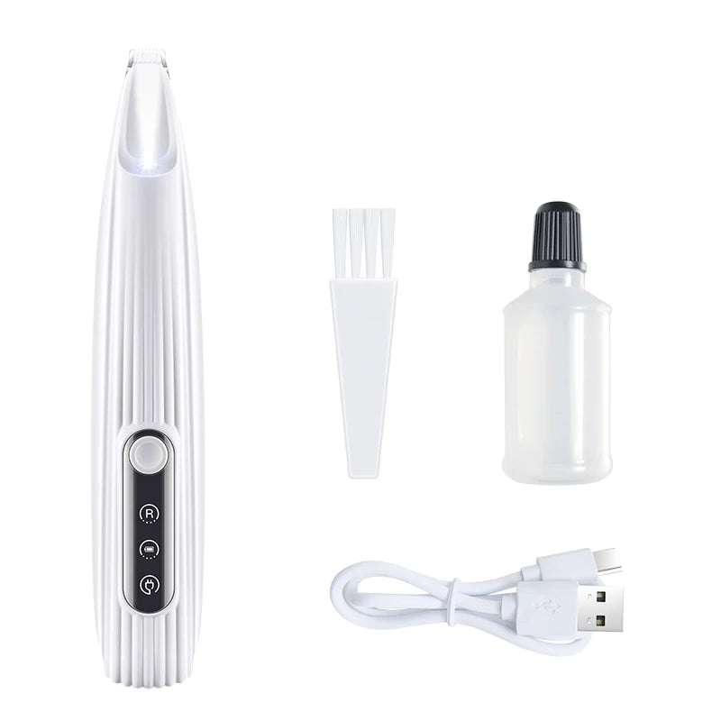 New Dog Paw Trimmer with Led Light Rechargeable Cordless Nail Grinder Shaver for Cats and Other Pets Hair Grooming Tools