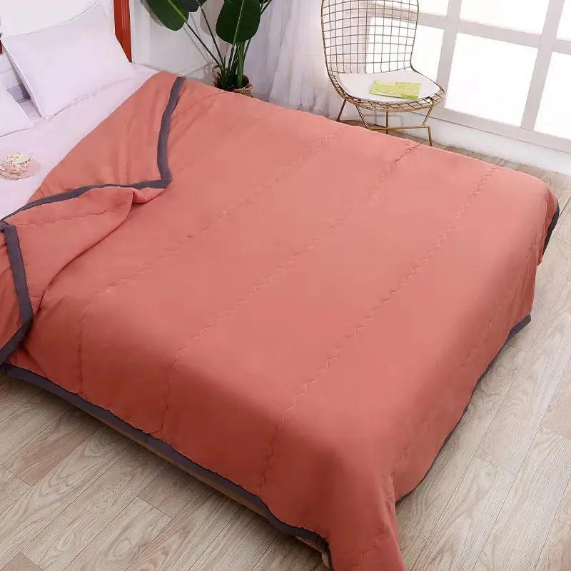Plain Duvets Spring Summer Soft Comforter Quilt Skin-friendly Washable Dorm Twin Double Size Lightweight Bedding Bedroom Quilted