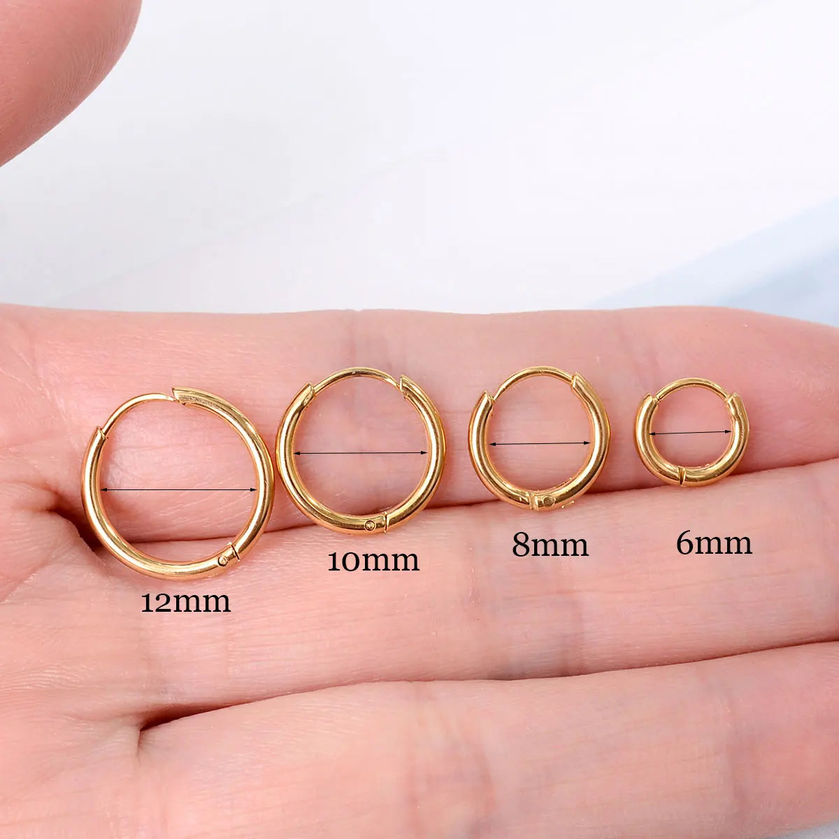 Minimalist Stainless Steel Huggie Hoop Earrings For Women Men Gold Color Tiny Round Circle Earring Punk Rock Statement Jewelry