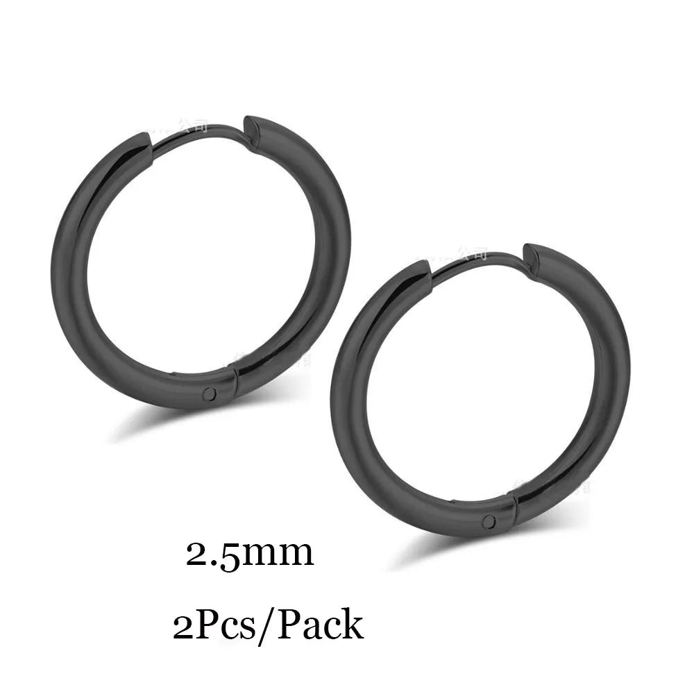 Minimalist Stainless Steel Huggie Hoop Earrings For Women Men Gold Color Tiny Round Circle Earring Punk Rock Statement Jewelry