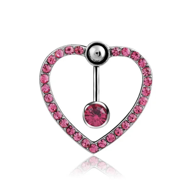 Snake Belly Button Ring Dangle Navel Piercing Ring Heart Belly Ring Zircon Navel Rings Body Piercing Jewelry Umbilical Pircing