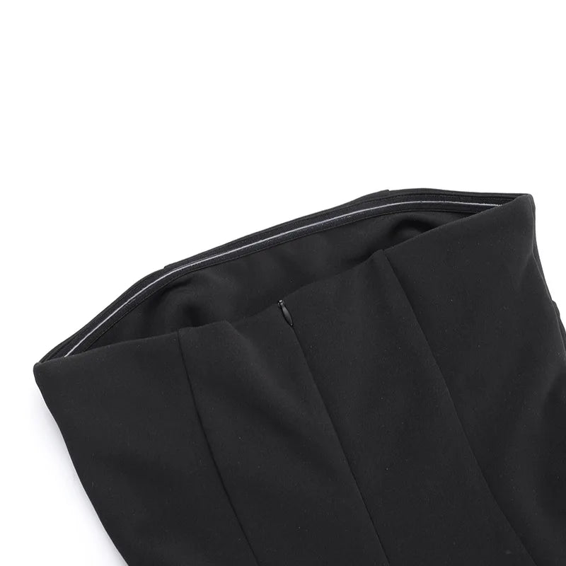 Sleeveless Sexy Tube Top Mini Dresses Solid Patchwork High Waist Summer Fashion Female Bodycon Plunge Vacation Strapless Dress
