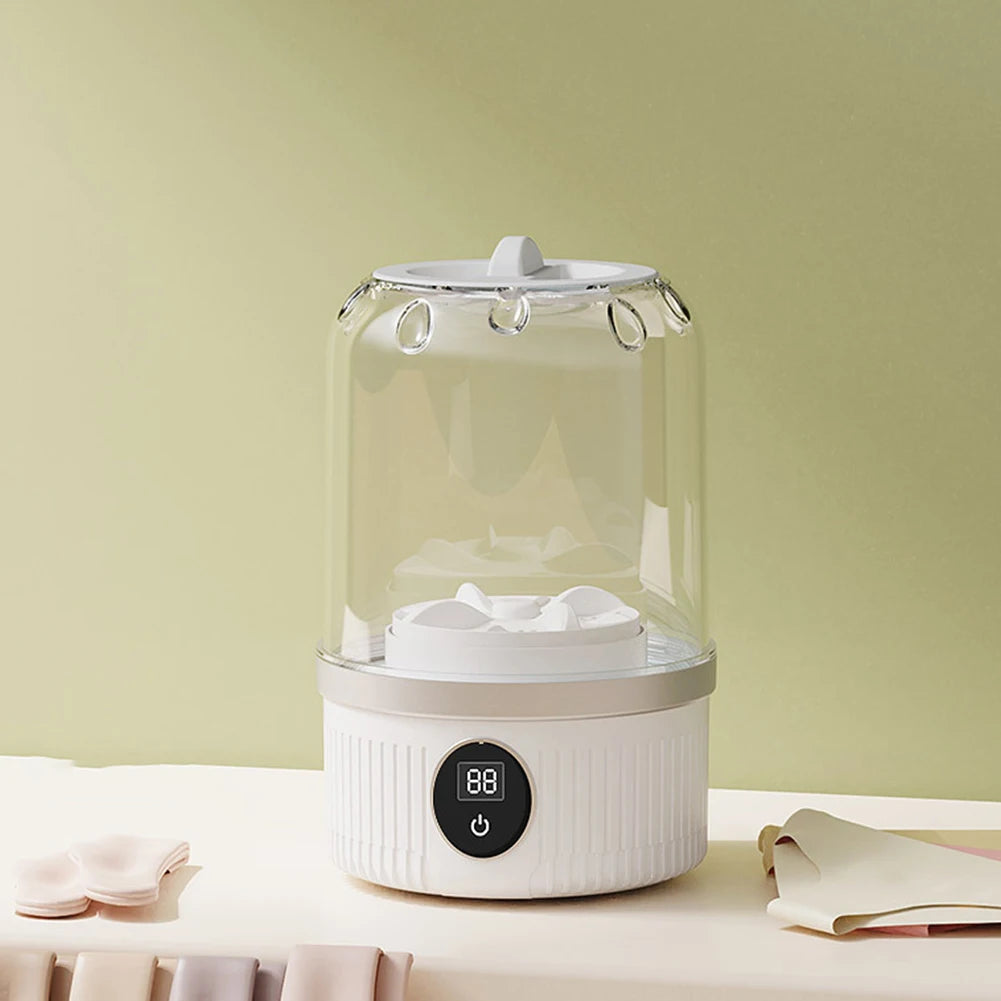 NEW Mini Underwear Washing Machine Fully Automatic Laundry Cup Cordless Portable Underwear Sock Washer Rechargeable for Travel