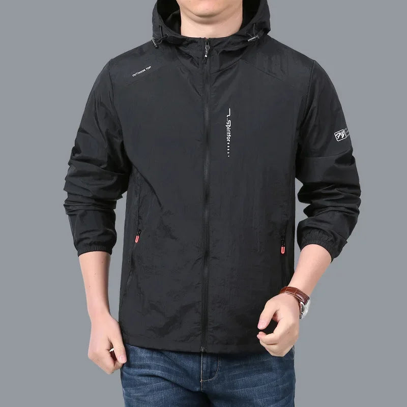 2023 Quick Dry Lightweight Jacket Men Summer Camping Fishing Sun Protection Jacket Ultra Light Hooded Casual Outwear Skin Coats