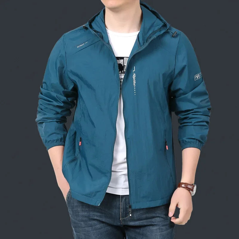 2023 Quick Dry Lightweight Jacket Men Summer Camping Fishing Sun Protection Jacket Ultra Light Hooded Casual Outwear Skin Coats