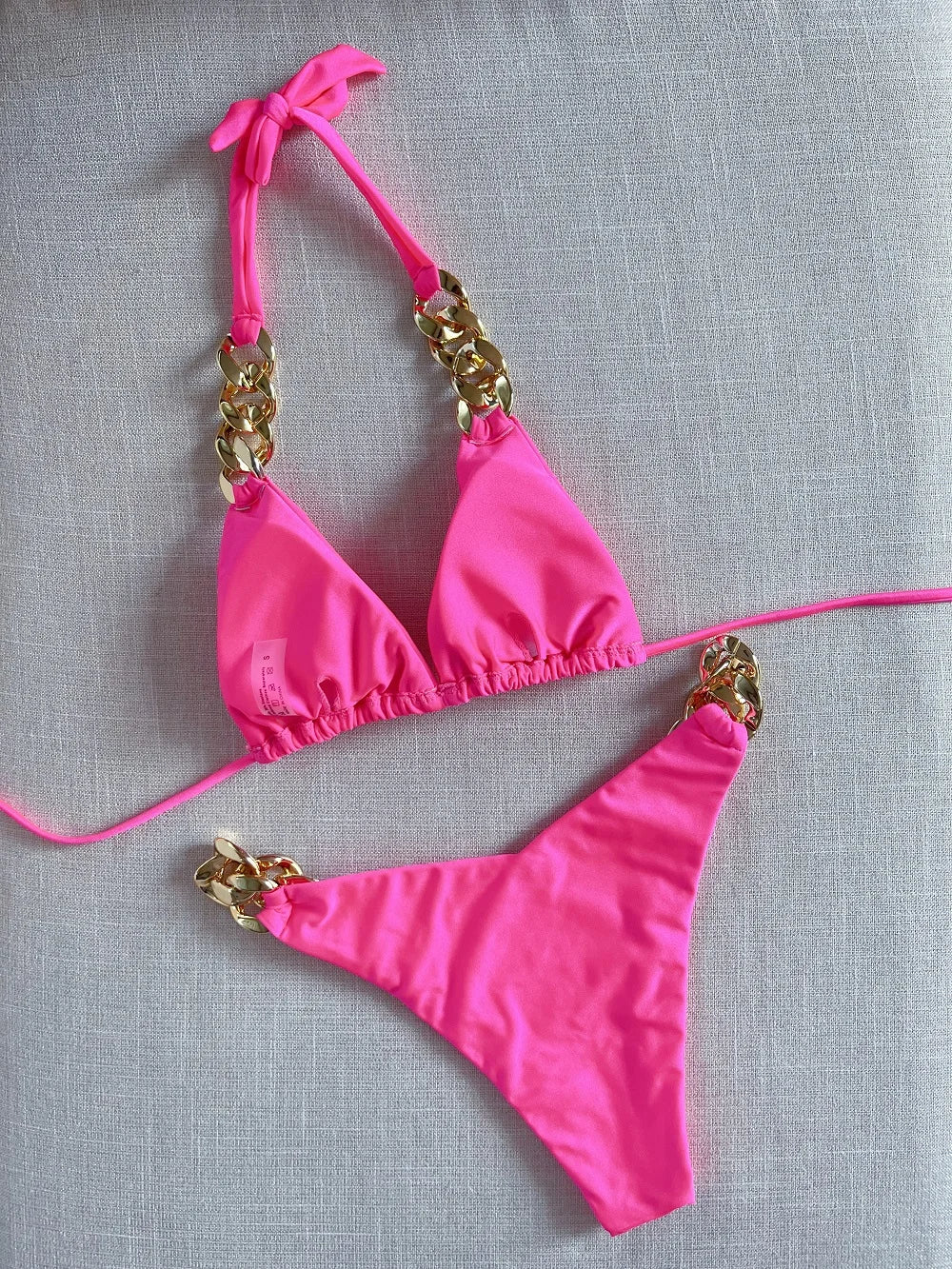 RUOTONGSEPT New Sexy Bikini 2023 Triangle Bathing Suit for Women Brazilian Bikini Set 2-piece Halter Swimwear Push Up Swimsuit