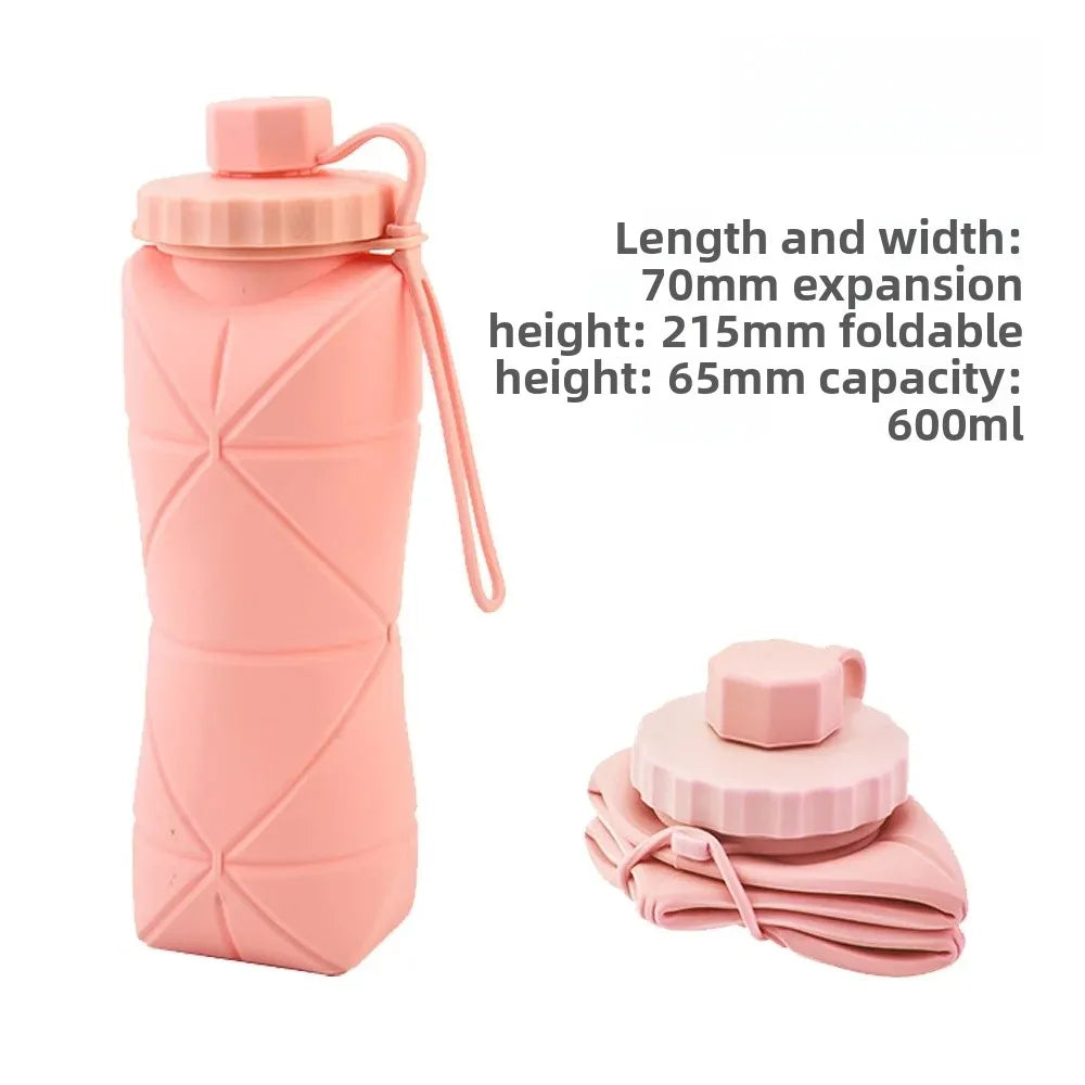 Portable Outdoor Sports Silicone Folding Water Cup Extendable Water Bottle Diamond Shape Water Jug Lightweight Travel Cup
