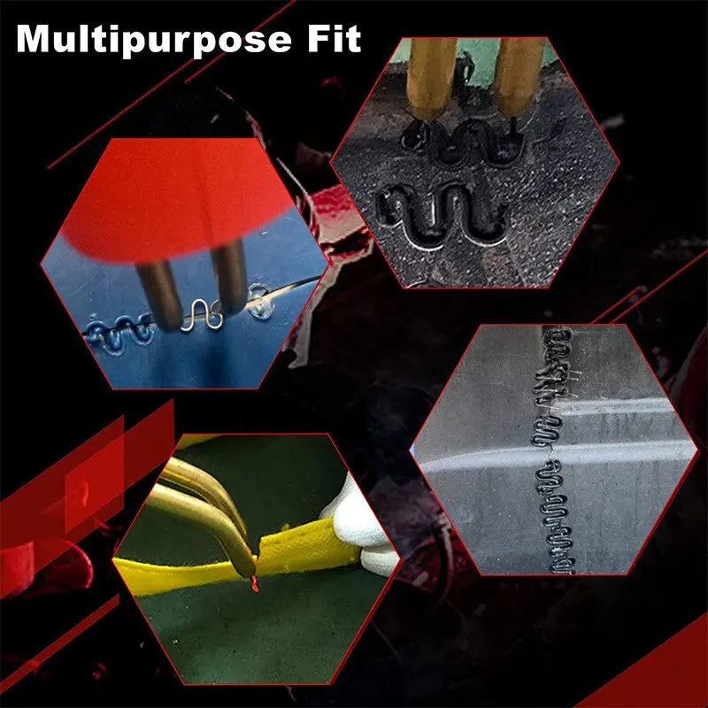Saldatrice per plastica rossa da 50 W, pistola sparachiodi a caldo con 200/400/800 chiodi, kit di riparazione paraurti auto, strumento per crepe, chiodatrice per garage, macchina per saldatura in PVC