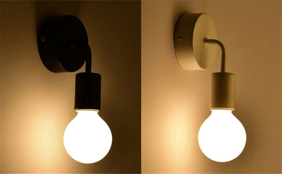 E27 Wood Iron Wall Lamp for Bedroom Bedside Nordic Wall Sconce Background Wall Aisle Lights Wooden Reading Luminaire