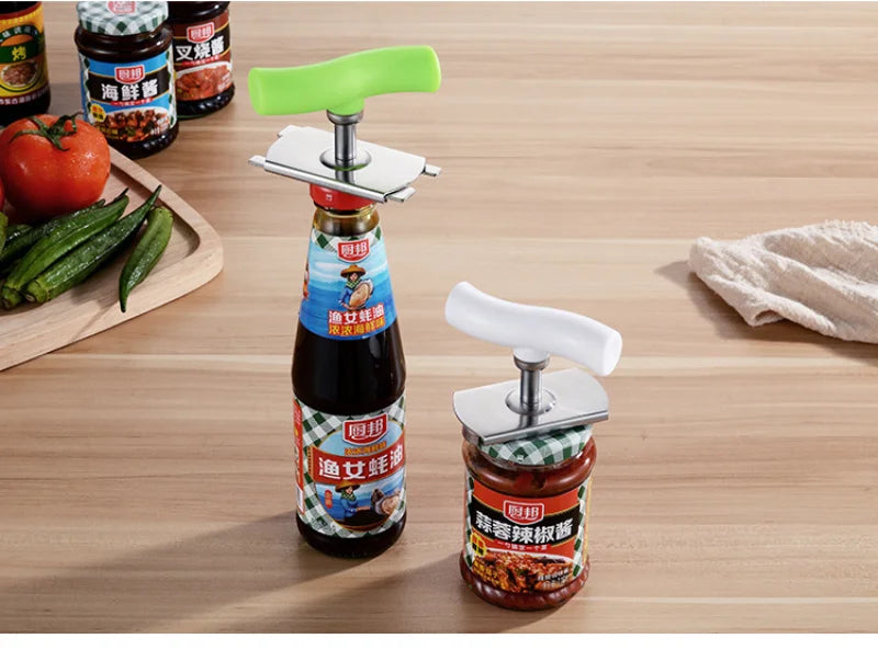 Stainless Steel Jar Opener Adjustable Glass Lids off Jar Opener Bottle Opener Kitchen Accessories Can Opener for 3-9.5CM