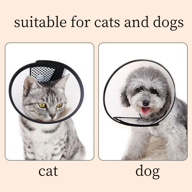 OUWO Pet Protective Collar Dog Cat Neck Cone Collar Anti Bite Lick Cat Dog Health Medical Circle Surgery Wound Healing