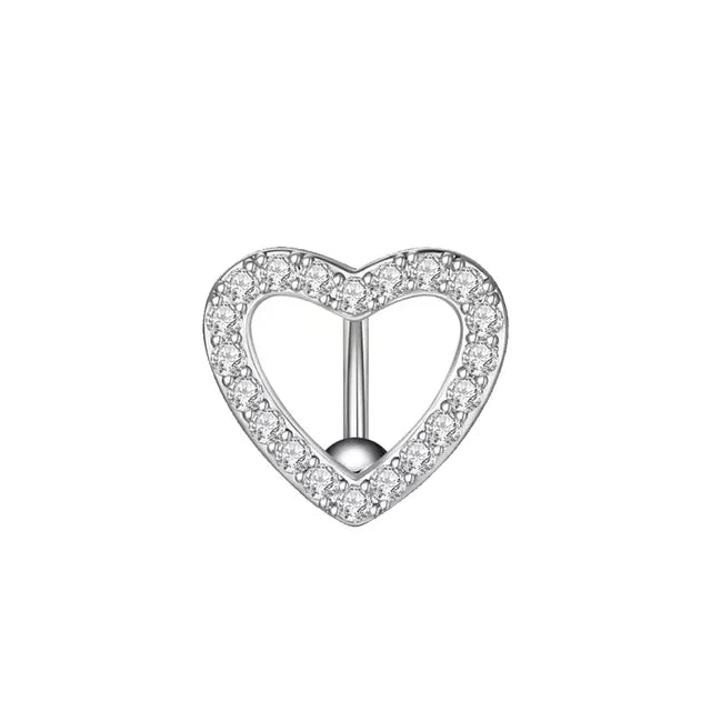Snake Belly Button Ring Dangle Navel Piercing Ring Heart Belly Ring Zircon Navel Rings Body Piercing Jewelry Umbilical Pircing