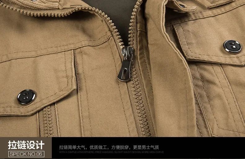 Men's Jackets and Overcoats Military Bomber Jackets Men's Casual Cotton Men's Slim-fit Aviator Jackets Sizes M -6 XL