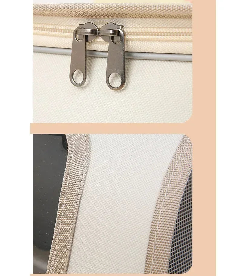 Portable Pet Carrier Bag Foldable Breathable Mesh Travel Bag for Small Cats Dogs Soft-Sided Handheld Outing Travel Pet Backpack