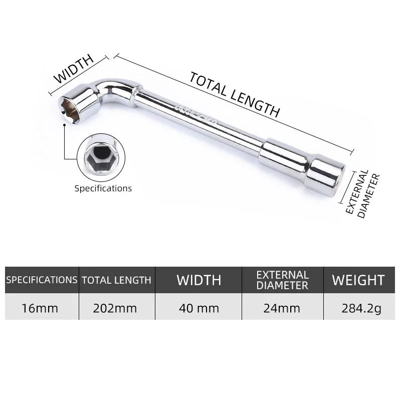Socket wrench L type 7 type pipe type double head elbow perforated hexagon socket pipe wrench set