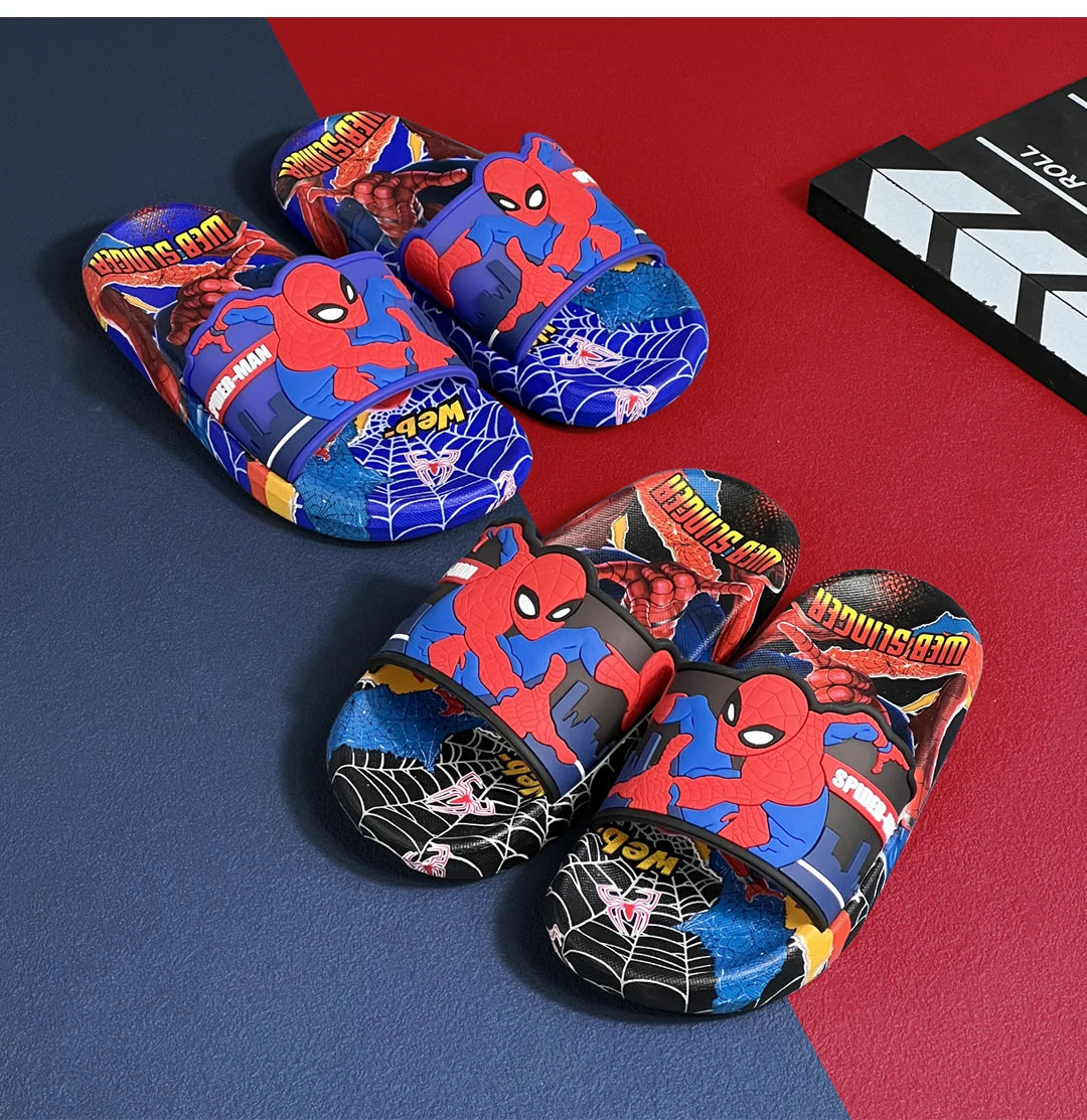Cartoon Anime Children's Toddler Slippers Superhero Pattern Open Toe Sandals For Boys And Girls Slides