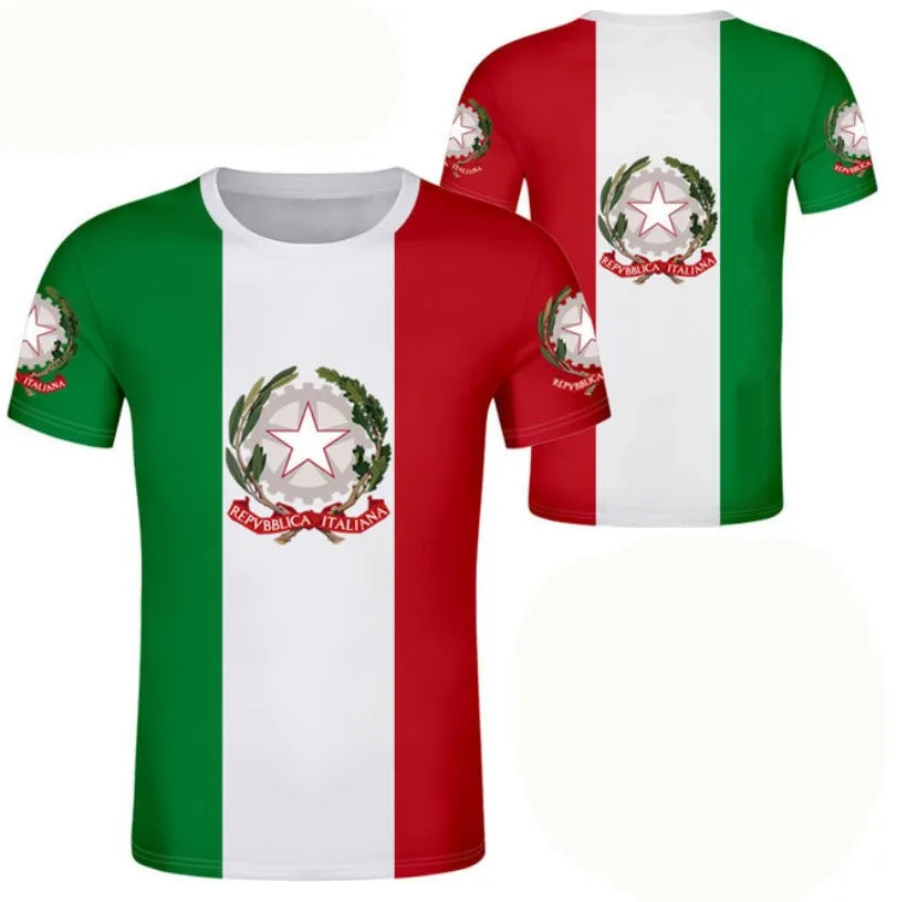 Italy T-Shirts Italian Flag 3D Print Streetwear Men Women Casual Fashion Oversized Short Sleeve T Shirt Kids Tees Tops Clothing