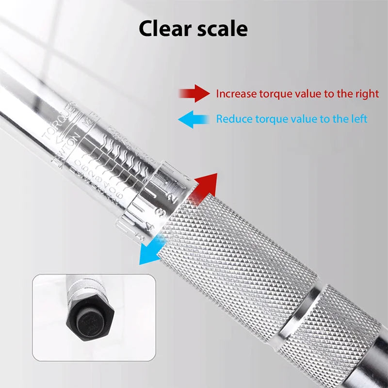 5-25Nm Quick-release Torque Wrench Set Car Repair Tool 1/4'' Ratchet Wrench Kit 11pcs Torque Spanner Screwdriver Bits Hand Tool