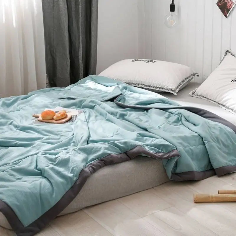 Plain Duvets Spring Summer Soft Comforter Quilt Skin-friendly Washable Dorm Twin Double Size Lightweight Bedding Bedroom Quilted