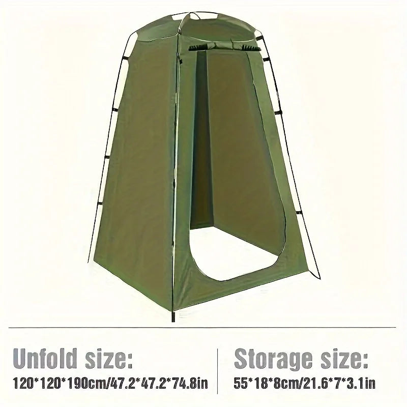 1pc 120x120x190cm New Camping Shower Tent with Portable Toilet and Changing Room Outdoor Shower Shelter for Hiking and Adventure