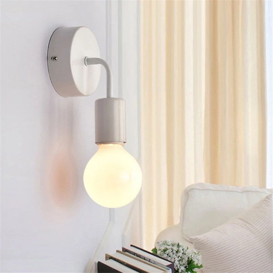 E27 Wood Iron Wall Lamp for Bedroom Bedside Nordic Wall Sconce Background Wall Aisle Lights Wooden Reading Luminaire