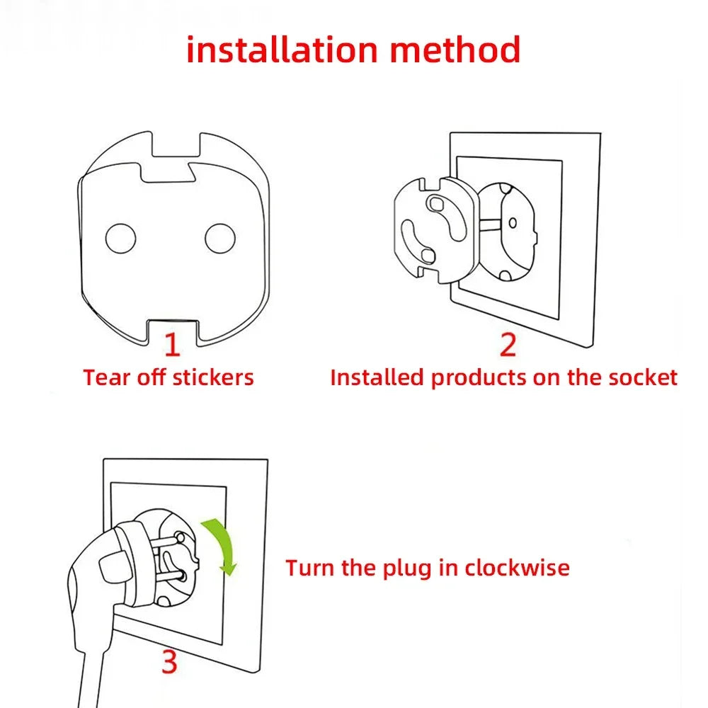 1/10pcs Baby Safety Child Electric Socket Outlet Plug Protection Security Two Phase Safe Lock Cover Kids Sockets Cover Plugs