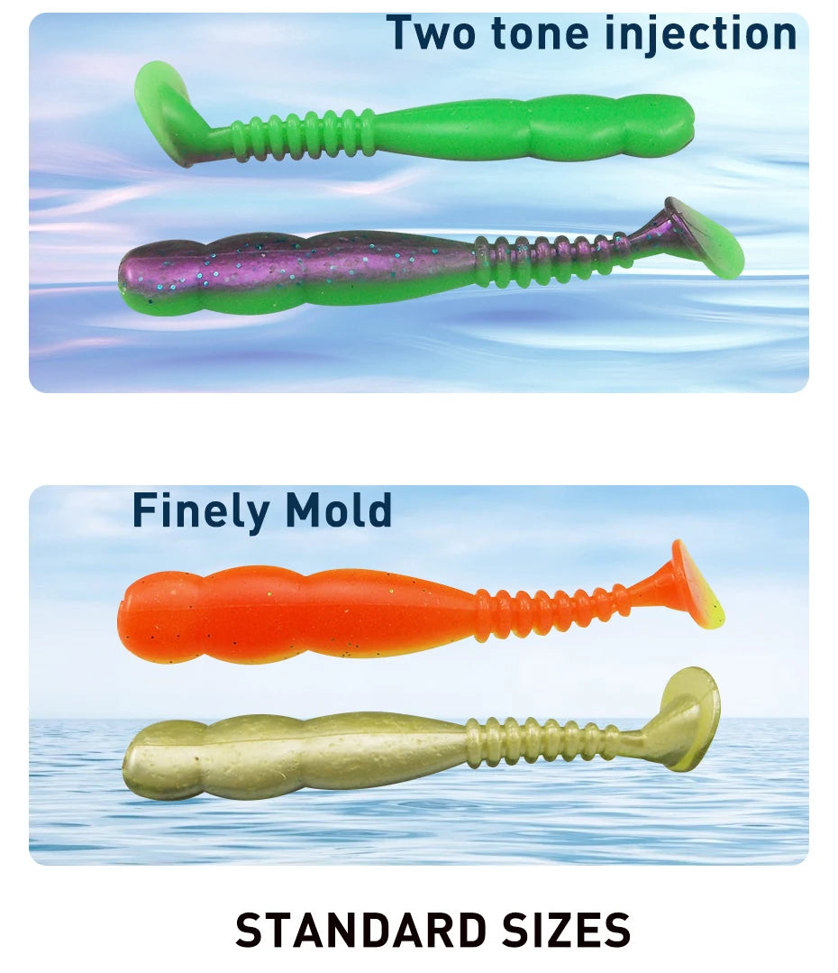 KESFISHING Fishing Lures Rock Shiner 50 95 115mm Pesca Artificial Soft Silicone Bass Baits Quality Smell and Salts T Tail Shad