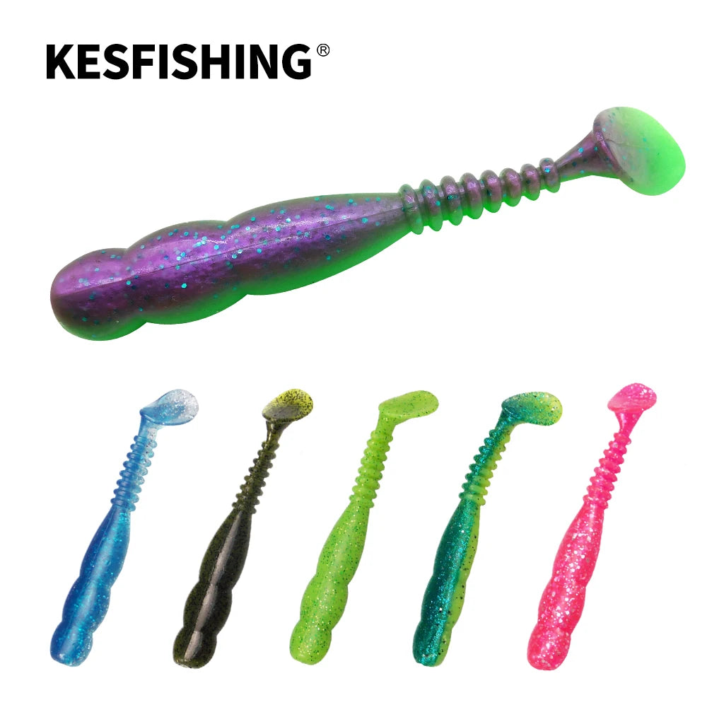 KESFISHING Fishing Lures Rock Shiner 50 95 115mm Pesca Artificial Soft Silicone Bass Baits Quality Smell and Salts T Tail Shad