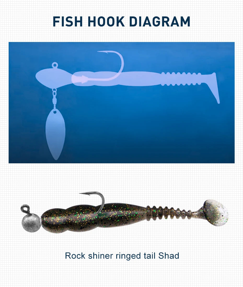 KESFISHING Fishing Lures Rock Shiner 50 95 115mm Pesca Artificial Soft Silicone Bass Baits Quality Smell and Salts T Tail Shad