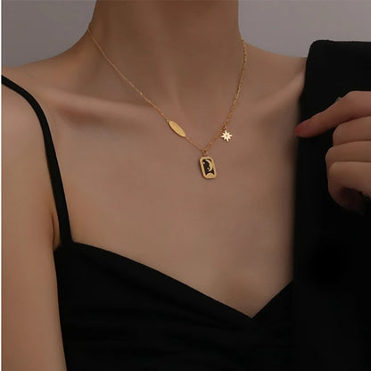 Korean Style Water Drop Star Necklace