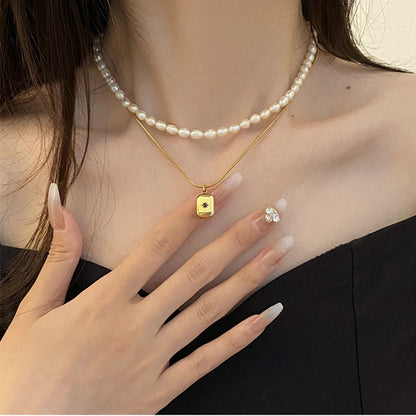 Korean Style Water Drop Star Necklace