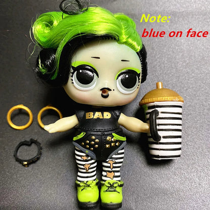 Collection Series 5 Hairgoals Change Color 8cm Big Sister Hair Dolls Lols Bhaddie Doll Set Splatters set Kids Playing Toy Gift