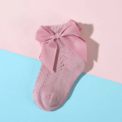 Lawadka Summer Mesh Newborn Baby Girls Socks Fashion Bow Thin Children's Socks for Girls Infant Princess White Red Black 0-5Year