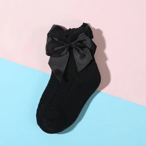Lawadka Summer Mesh Newborn Baby Girls Socks Fashion Bow Thin Children's Socks for Girls Infant Princess White Red Black 0-5Year