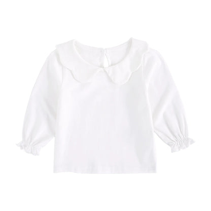 Sanlutoz Soft Cotton Baby Girls T-shirt Cute Infants Tops Clothing White Newborn Toddler Shirts Clothes Casual