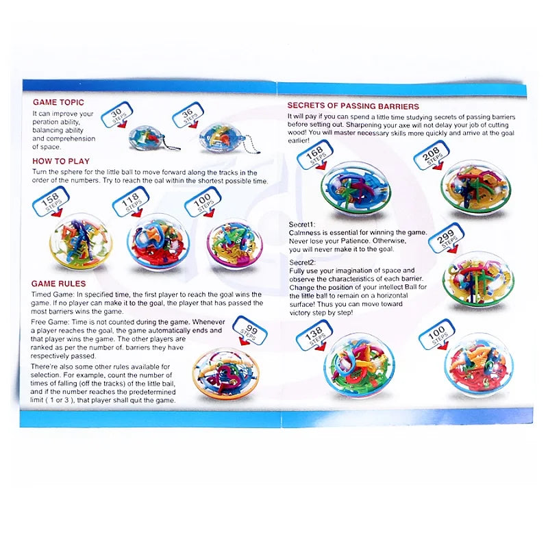 Maze Ball Mini 3D Magic Puzzle Intelligence & Idea Perplexus Maze Game Labyrinth IQ Gifts Display Stand for Kids and Adults