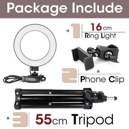 LED Photography Light Selfie Ring Light Lamp With Tripod For Phone Holder Stand Photo Lamp Ringlight For Live Video Streaming